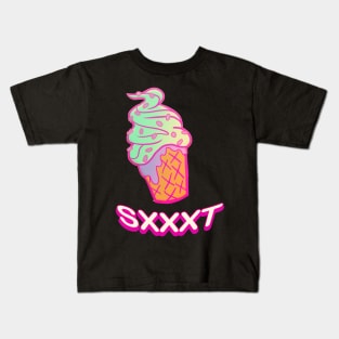 Ice cream cone black backdrop Kids T-Shirt